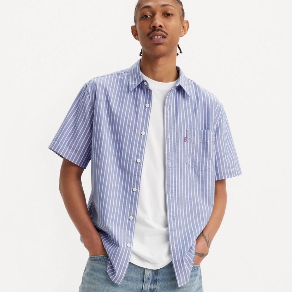 Levi's Classic Fit Blue Stripe Shirt Size XL